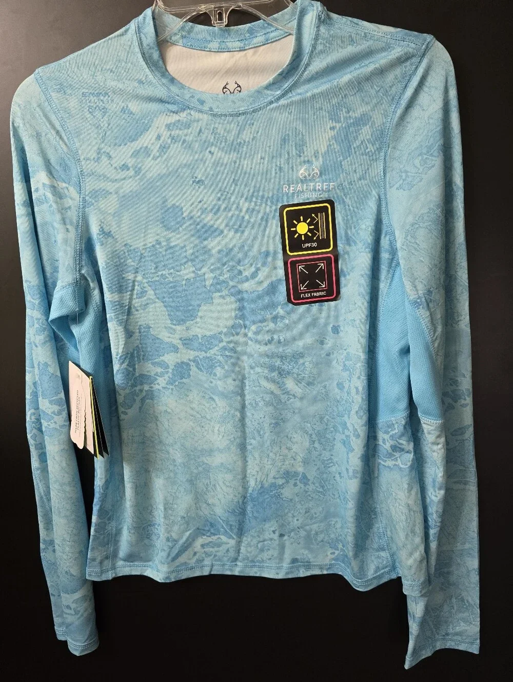 Realtree Fishing Youth Long Sleeve UPF Shirt - Light Blue Camo